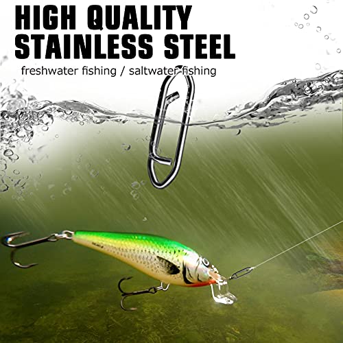 AMYSPORTS High Strength Fishing Snap Saltwater Stainless Connector Snaps Swivels Tackle Steel Power Fishing Clip Lure Quick Change Black Nickel - size: Size0 (44lb) 50 pcs