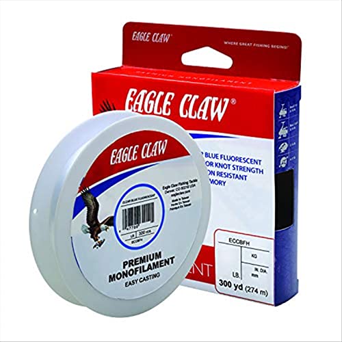 Eagle Claw Easy Cast Fluorescent Fishing Line, Test, Premium Monofilament, 300yds - size: One Size, style: 4lb