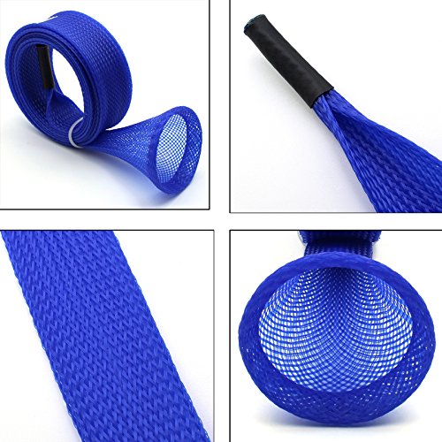 Mr. Z Pack of 4 Casting Fishing Rod Sleeves with 2 Rod Straps Fishing Rod Covers Pole Jacket Rod Socks - color: Blue