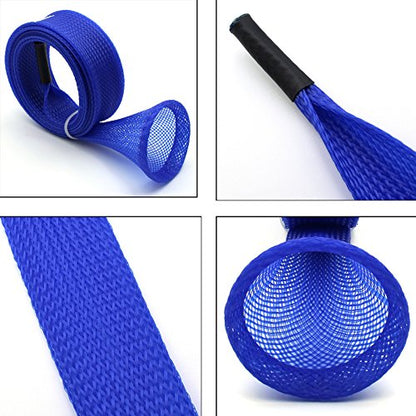 Mr. Z Pack of 4 Casting Fishing Rod Sleeves with 2 Rod Straps Fishing Rod Covers Pole Jacket Rod Socks - color: Blue