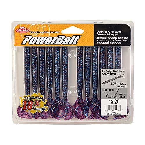 Berkley PowerBait Speed Boss Fishing Soft Bait - color: Blue Fleck, size: 4 3/4"