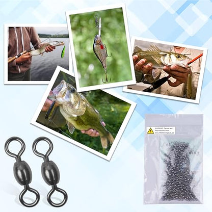 Fishing Barrel Swivel 100pcs Swivels Fishing Tackle Fishing Crane Swivels Stainless Steel High Strength Barrel with Solid Ring Fishing Line Connector for Saltwater Freshwater 30LB-96LB - size: 5#-100PCS
