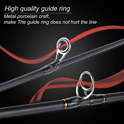 Sougayilang Fishing Rods Graphite Lightweight Ultra Light Trout Rods 2 Pieces Cork Handle Crappie Spinning Fishing Rod - color: Casting6'0''-UL-2pcs