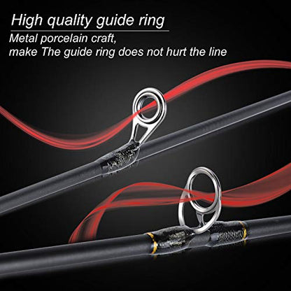 Sougayilang Fishing Rods Graphite Lightweight Ultra Light Trout Rods 2 Pieces Cork Handle Crappie Spinning Fishing Rod - color: Casting6'0''-UL-2pcs