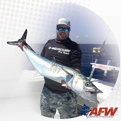 American Fishing Wire Surfstrand Bare 1x7 Stainless Steel Leader Wire - Fishing Leader Line for Saltwater, 20lb Test - 325lb Test in Bright, Camo in 30ft, 300ft, 600ft and 1,000ft Lengths - color: Camo, size: 15 lb / 600 ft