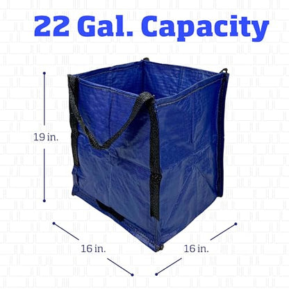 DURASACK Heavy Duty Storage Tote Bag 22-Gallon, Blue, Pack of 4 | Rugged Woven Polypropylene Moving Bag, Reusable Self-Standing Design, Holds up to 500 Pounds - color: Blue, size: Pack of 4