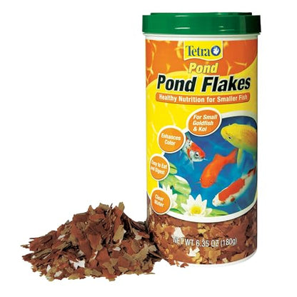 TetraPond Pond Flakes, Complete Nutrition for Smaller Pond Fish, Fish Food for Goldfish and Koi Fish, 6.35 Ounces - size: 6.35 Ounce (Pack of 1), style: Original