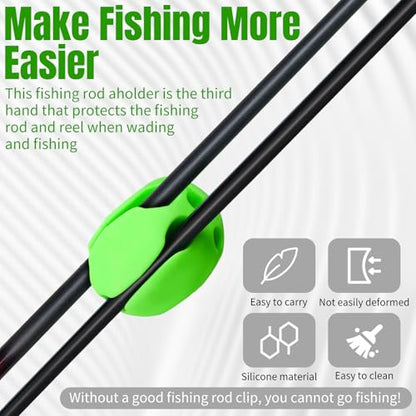 12 Pcs Fishing Rod Accessory Kit Including Elastic Rod Straps Silicone Rods Holders Rods Tip Covers Protective Organizing Tools for Fishing Gear