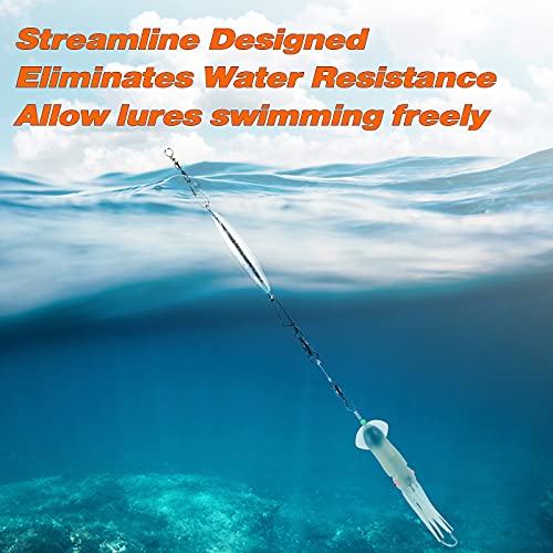 Dr.Fish Inline Trolling Lead Sinkers Torpedo Weights Saltwater Fishing | Streamlined Torpedo Shaped Trolling Sinkers, Perfect for salmon, tuna, walleye, trout, and wahoo in fresh and saltwater. - size: 4oz-5 Pack