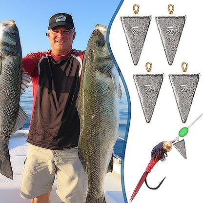 Shimeyao 18 Pieces Pyramid Sinkers Fishing Weights Triangle Fishing Sinkers Rig Pyramid Sinker for Ocean Saltwater Surf Bass Casting Gear Tackle - size: 5 oz