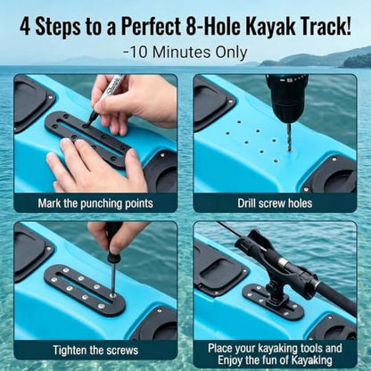 Kayak Track,Low Profile Kayak Rail Mount,Kayak Gear Track for Fishing Rod Holder, Fish Finder, Cup Holder, Paddle Holder, Anchor Cleats & All T-Slot Kayak Accessories - size: 7 Inch，4 Pcs