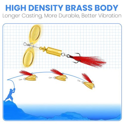 TRUSCEND Vibespinner Easy Catch Fishing Lures with BKK Hooks, Tail Spinner Baits with 4 Actions, Vibrating Swimming Flashing & Jigging for More Bites, Spoon Lures for Bass Trout Crappie Walleye Pike - color: B2-7/16oz-2"