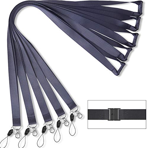 Foshine Lanyards Safety Breakaway Black for ID Badges Holder Keys 5pcs | Neck Lanyards Women Men Cruise Office Card Holder Waterproof - color: 5 Pack Black Lanyard