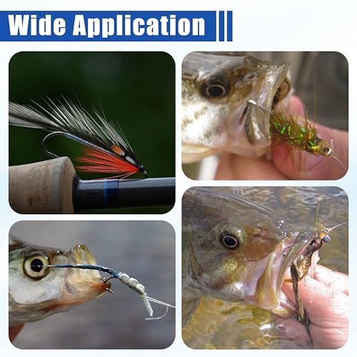Fly Tying Hooks Assortment Kit, 410pcs Dry Fly Fishing Hooks Long Shank Eye Down Streamer Fly Hooks Dry Wet Flies Nymph Strimp & Pupa Streamer, Caddis Jig Fishing Hooks
