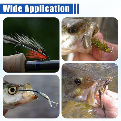 Fly Tying Hooks Assortment Kit, 410pcs Dry Fly Fishing Hooks Long Shank Eye Down Streamer Fly Hooks Dry Wet Flies Nymph Strimp & Pupa Streamer, Caddis Jig Fishing Hooks