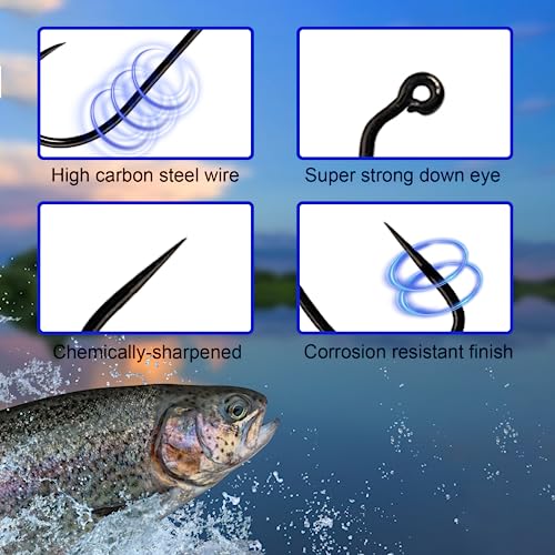 Eupheng 100pcs Plus Best Barbless Competition Fly Fishing Hook Collection, Dry Nymph Strimp&Pupa, Pupa jig Fly Hooks High Carbon Competition Hook - color: Jig Fly Hook Straight Point EP-9220, size: 8#