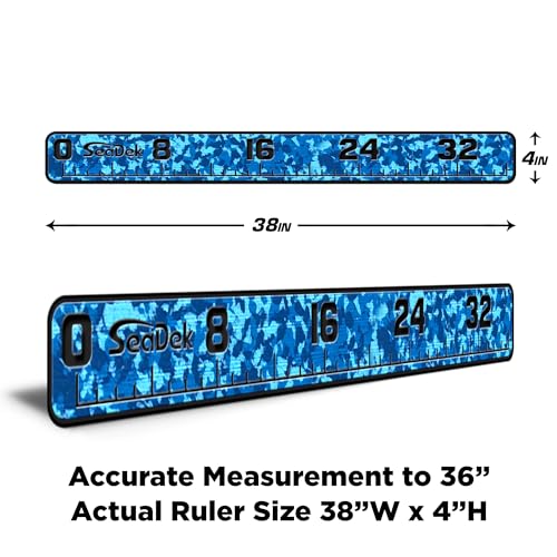 USATuff SeaDek EVA Foam Fish Measuring Ruler for Boat, Fishing, Kayak | Adhesive Backing Peel & Stick - 36" Aqua Camo-Black - color: Aqua Camo-Black, style: 36 inch
