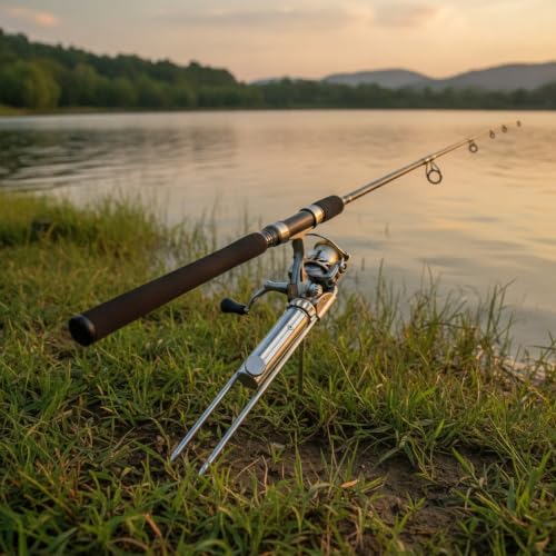 Fishing Rod Holder, Stainless Steel Ground Spike for Bank and Shore Fishing, Foldable (1 PC)