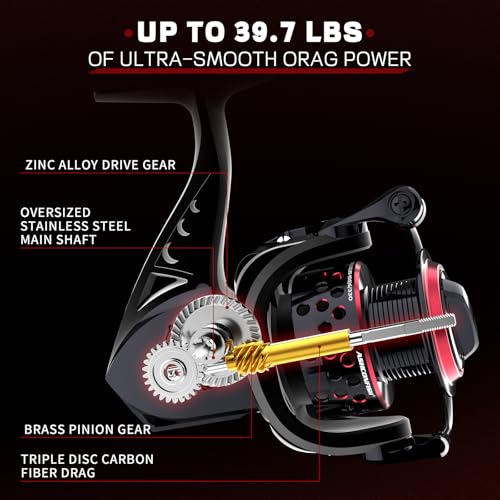 Ashconfish Spinning Reel, Saltwater Spinning Fishing Reels, Freshwater Fishing Reel, Ultra Lightweight Body, 8 Stainless Steel BB, 5.0:1 Gear Ratio, Max 17.6lbs Drag, Come with 109Yards Braided Line - style: Cf7000