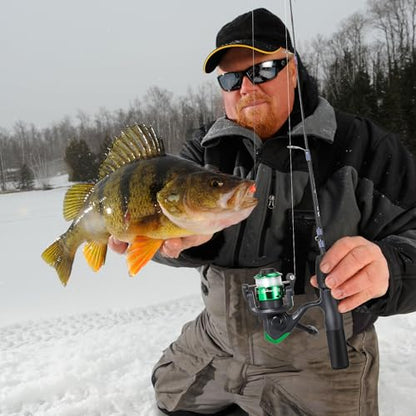 Sougayilang Ice Fishing Rod and Reel Set, Ice Fishing Includes Ice Jigs, Lures, and Essential Tackle,27" Medium/Light Power Ice Spinning Rod,EVA Foam Grip Handle - color: F-spinning ice combo-MYMXE, size: 26"