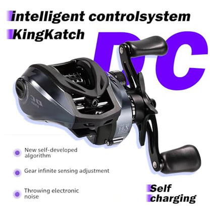 DCast Baitcasting Fishing Reel with Digital Anti-Backlash Control & Smart Braking System, Lightweight Easy-Cast Baitcaster for Bass Fishing - color: Left Handed