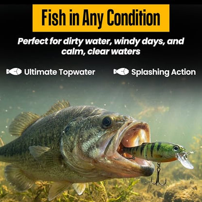 Headbanger Spitfire Topwater Fishing Lure (4-1/2" & 6-1/2") - color: Golden Shiner, size: 4-1/2"