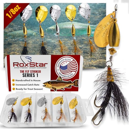 RoxStar Fly Strikers Proven Nationwide to Out-Fish Any Spinner | Hand-Tied in The USA | Most Versatile Fishing Spinner Ever! Trout, Bass, Steelhead