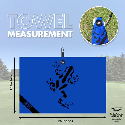 Rippit Magnetic Waffle Golf Towel – Large 16"x24" Microfiber Golf Club Ball Magnet Clip to Hang on Bag Cart Strong Premium Strength Ultra Absorbent Gear Men Gift (Rippit Blue) - color: Rippit Blue