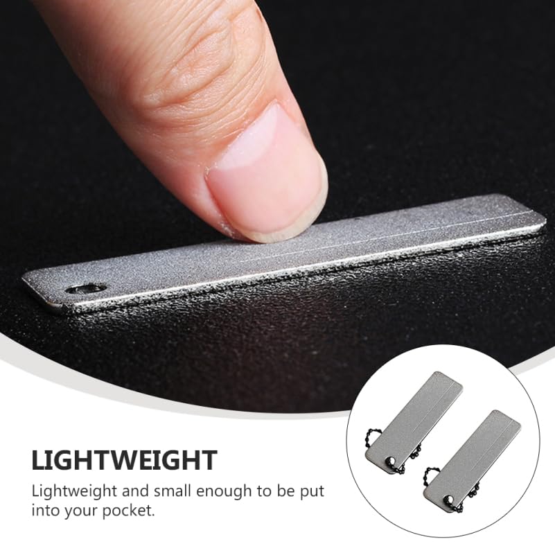 Healifty 2Pcs Pocket Whetstone Sharpening Stone Mini Portable Outdoor Sharpener for Compact Grinding Tool for Camping Pocket Carry 2.51 X 0.74 X 0.07 in