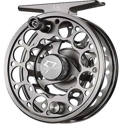 Piscifun Sword Fly Fishing Reel, CNC-Machined Aluminum Alloy Fly Reel - size: 7/8wt, style: Gray-without Line