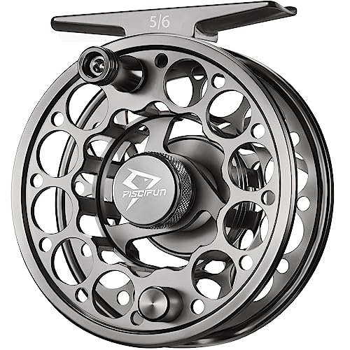 Piscifun Sword Fly Fishing Reel, CNC-Machined Aluminum Alloy Fly Reel - size: 7/8wt, style: Gray-without Line