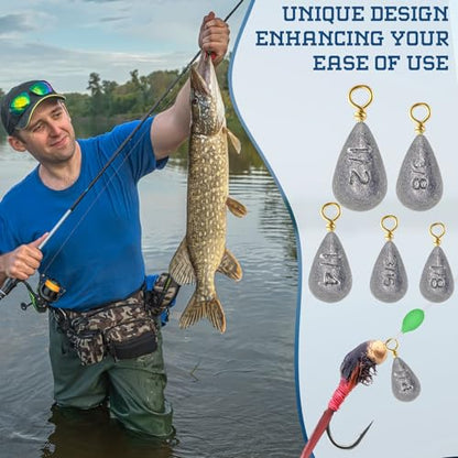 Bass Casting Swivel Bell Sinkers Fishing Weights Drop Shaped Fishing Sinkers Catfish Weights for Ocean Saltwater Surf Bass Casting Gear Tackle - size: 1/2oz 3/8oz
