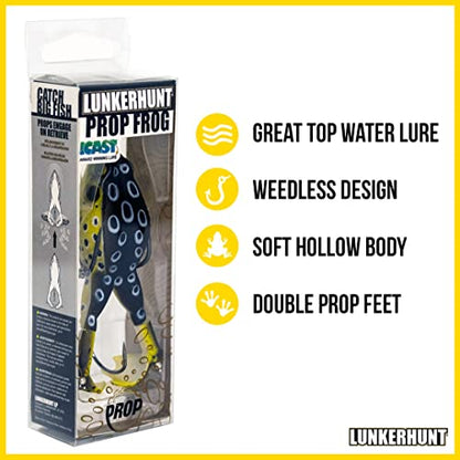 LUNKERHUNT - Frog Bait for Bass Fishing | Soft Hollow Body Weedless Frog for Bass Fishing and Trout | Weedless Realistic Bait Frog Lure, Freshwater with Sharp Hooks Lures and Double Propellers Feet - style: Croaker