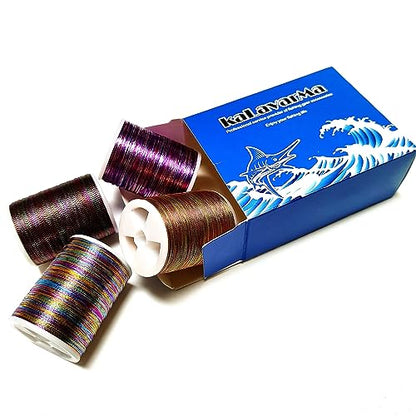 (8pcs*240yd) Kalavarma Rod Wrapping Thread for Fishing Rod Wrapping Thread Rod Building Repair - style: Metallic klm045