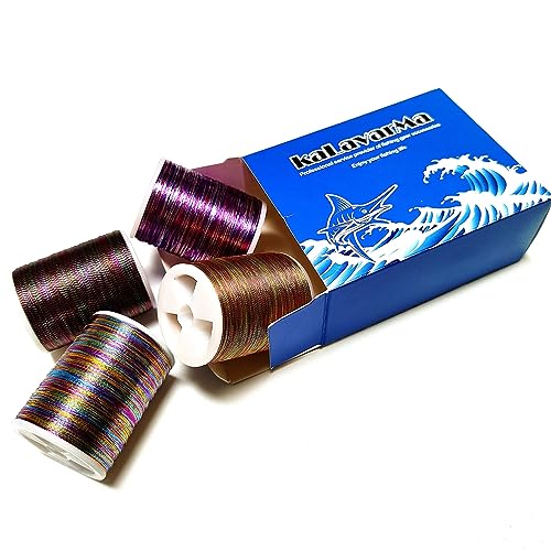 (8pcs*240yd) Kalavarma Rod Wrapping Thread for Fishing Rod Wrapping Thread Rod Building Repair - style: Metallic klm045