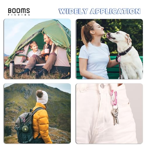 Booms Fishing CC1 Multi-Use Carabiner Clip, 6 Pack Small Caribeener Clips, Mini Keychain Caribeaner Clip 2 inch, Aluminum D Ring Carabiners, Multi-Colored - color: Pink, 6pcs