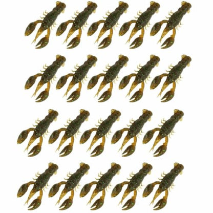 20PCS Soft PVC Fishing Lures 2.2 Inch – Lifelike Crawfish Bait with Artificial Lobster Claw Design, Jig Head Compatible for Bass & Trout Fishing - color: Green