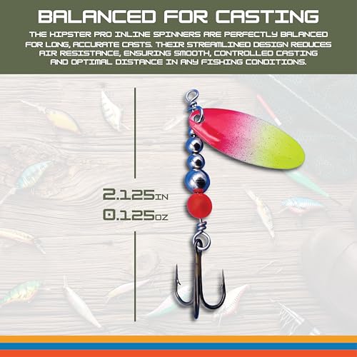 Hipster Pro Pack Rooster Tail Fishing Lures - Proven Inline Spinner Baits, Premium Trout Spinners for Trout and Salmon River Fishing, 100% USA Made by Hofmann's Lures - color: Classic Series