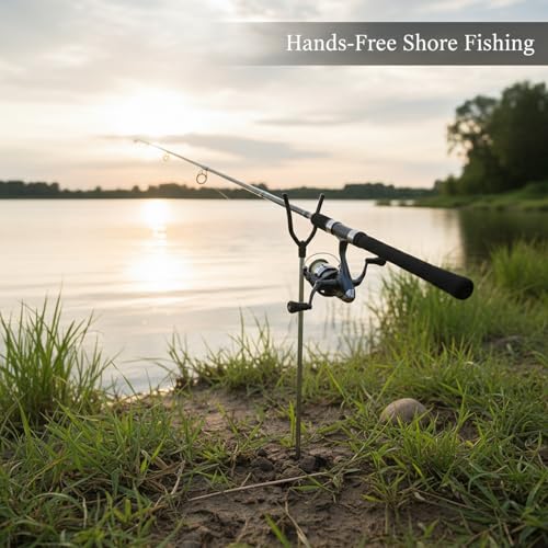Stainless Steel Fishing Rod Holder Ground Spike for Riverbank and Shore Fishing - Tool-Free Anchor