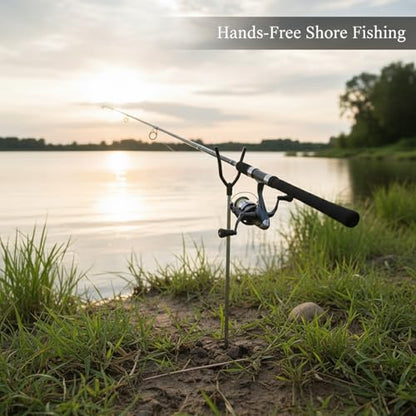 Stainless Steel Fishing Rod Holder Ground Spike for Riverbank and Shore Fishing - Tool-Free Anchor