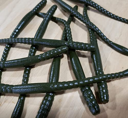 Floating Worm 10 Per Pack 6 Inch Scented Bass, Walleye and More - color: Green Pumpkin