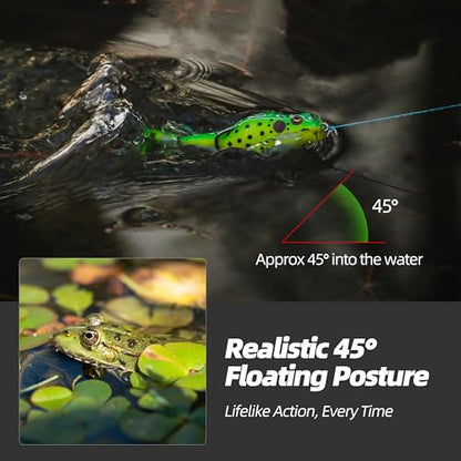 Soft Frog Lures, Topwater Swimbaits for Bass Fishing, Realistic PVC Design, Weedless Hooks, Perfect for Freshwater & Saltwater, Effective Fishing Lures for Pike & Snakehead - style: 5pcs-style F