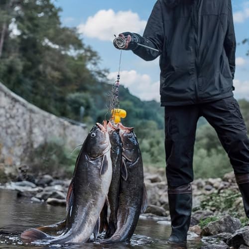 Live Fish Holder Stringer with Stainless Steel Chain and Reel Tackle Fishing Holder Buckle Set with Reel - color: 10 buckles, size: 5m