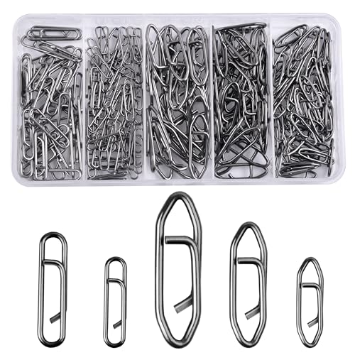 Power Clips Fishing Snaps Set High Strength Stainless Steel Quick Change Connector Swivels Tackle Fish Lure Attachement Freshwater Saltwater - style: 210PCS