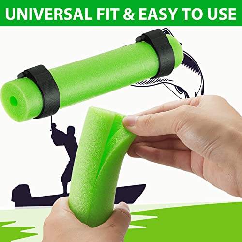12 Pieces Fishing Rod Floats Fishing Pole Floats Kayak Gear with 24 Hook and Loop Straps for Boats Accessories