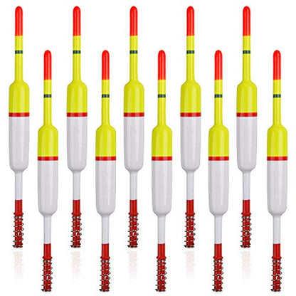 SILANON Slip Bobbers Fishing Floats and Bobbers Balsa Wood Slip Bobbers Floats Spring Bobbers for Crappie Catfish Trout Panfish Walleyes Fishing Bobbers 10pcs - color: 2.17in X 0.47in X 5.63in - 10pcs