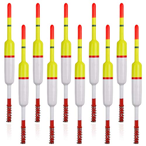 SILANON Slip Bobbers Fishing Floats and Bobbers Balsa Wood Slip Bobbers Floats Spring Bobbers for Crappie Catfish Trout Panfish Walleyes Fishing Bobbers 10pcs - color: 2.17in X 0.47in X 5.63in - 10pcs
