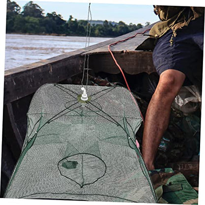 Fishing Net Portable and Foldable Umbrella Fishing Bait Net - Easy to Use Fishing Tool for Crayfish,Shrimp,Crab, Catfish - color: 4 Holes