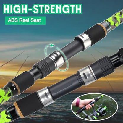 Sougayilang Surf Spinning Fishing Rod Carbon Travel Surf Rod M/MH 3 Piece Spinning Fishing Rod 9'/10'/11'/12' - color: green, size: 11ft-Spinning-3Pc-MH