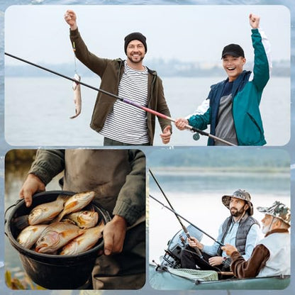 2 Pack Fishing Chain Stringers with Swiveled Moveable Snaps Fishing Threader Stainless Steel Fish Gear for Freshwater and Saltwater
